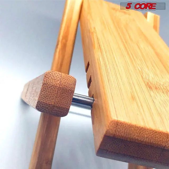 Alt view image 6 of 14 - 5 Core Wood Guitar Foot Stool 3 Position Height Adjustable Guitar Foot Stand Solid Wood Foot Stool GFS WD