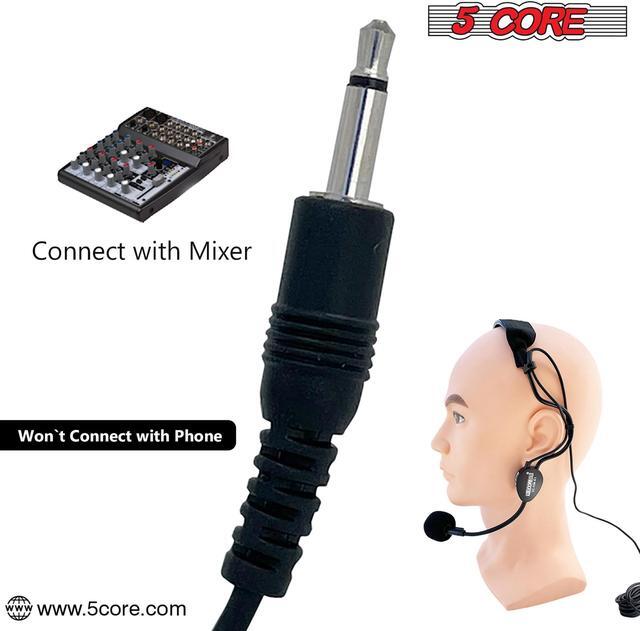 Alt view image 3 of 7 - 5 Core Headset Microphone Professional Flexible Boom Wired Hands Free Mic 1/4" Connector Jack for Speakers Voice Amplifier Coaches PA System - MIC HM 01