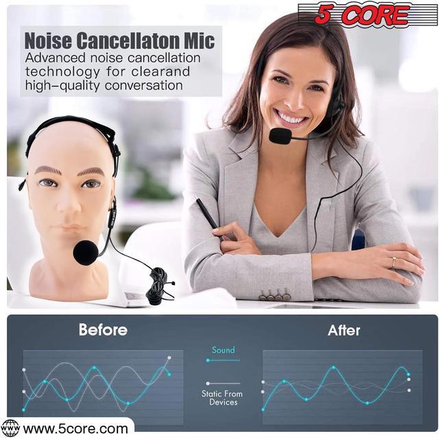 Alt view image 6 of 7 - 5 Core Headset Microphone Professional Flexible Boom Wired Hands Free Mic 1/4" Connector Jack for Speakers Voice Amplifier Coaches PA System - MIC HM 01