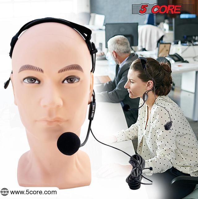 Alt view image 2 of 7 - 5 Core Headset Microphone Professional Flexible Boom Wired Hands Free Mic 1/4" Connector Jack for Speakers Voice Amplifier Coaches PA System - MIC HM 01