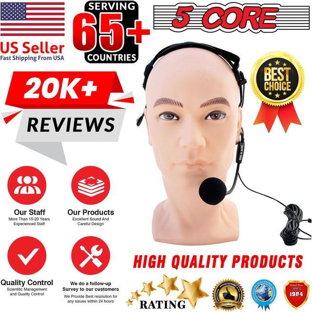 Alt view image 7 of 7 - 5 Core Headset Microphone Professional Flexible Boom Wired Hands Free Mic 1/4" Connector Jack for Speakers Voice Amplifier Coaches PA System - MIC HM 01