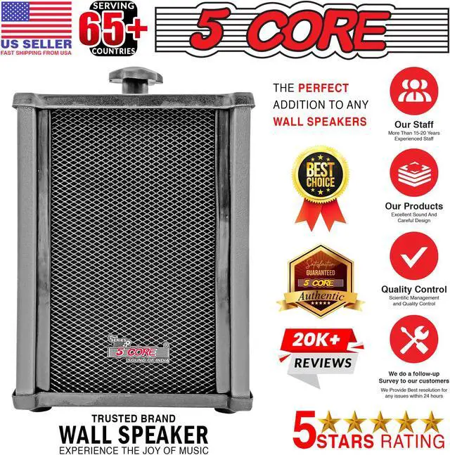 Alt view image 4 of 12 - 5 Core Outdoor Speakers Pair Stereo In Wall Speaker 100W Peak Passive Outside Surface Mount Wired Waterproof Patio House Garage Indoor Exterior Audio System Out Door Bocinas Para Casa - 10T G 2PCS