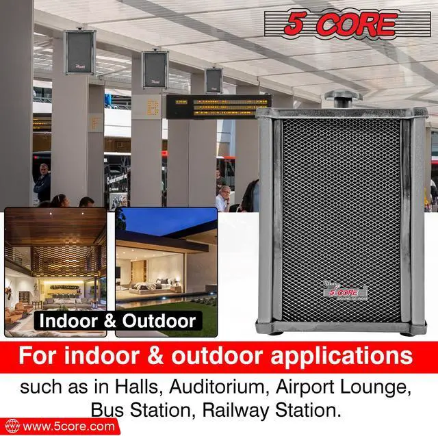 Alt view image 6 of 12 - 5 Core Outdoor Speakers Pair Stereo In Wall Speaker 100W Peak Passive Outside Surface Mount Wired Waterproof Patio House Garage Indoor Exterior Audio System Out Door Bocinas Para Casa - 10T G 2PCS