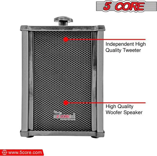 Alt view image 7 of 12 - 5 Core Outdoor Speakers Pair Stereo In Wall Speaker 100W Peak Passive Outside Surface Mount Wired Waterproof Patio House Garage Indoor Exterior Audio System Out Door Bocinas Para Casa - 10T G 2PCS