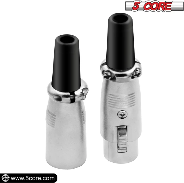 Main image of 5 CORE XLR Connector Male Female to 1/4 Audio Jack 3 Pin Secure Microphone Plug with Locking Ends - XLR 1 Pair