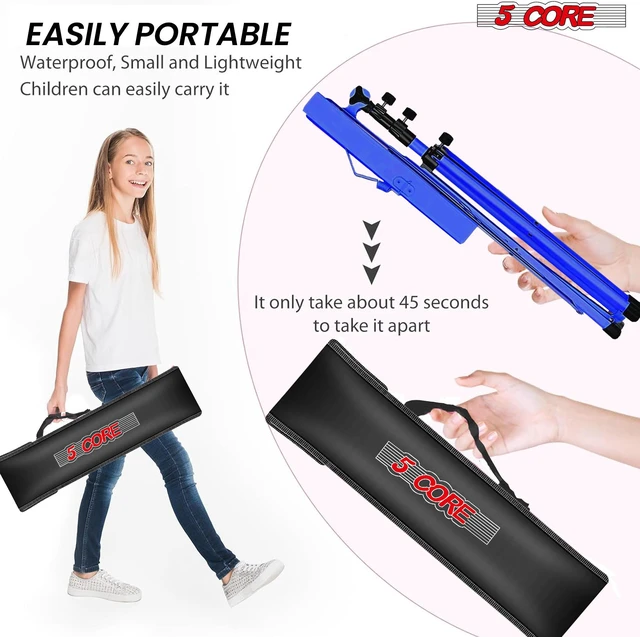 Alt view image 3 of 7 - 5 Core Music Stand Height Adjustable Desktop Book Stands Portable Sheet Holder All Metal Bookstand Foldable Atril Para Partituras w Carrying Bag & Clip Blue - MUS FLD BLU