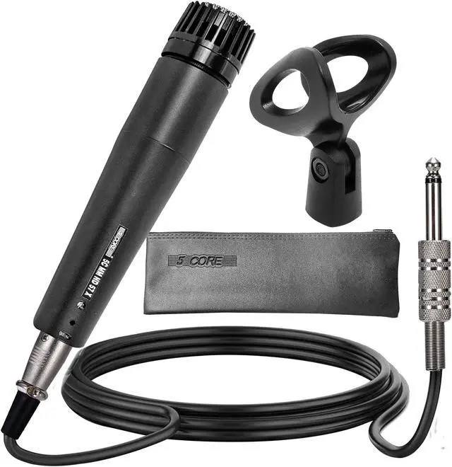 Main image of 5 Core Dynamic Instrument Mic - Premium Quality and Versatile Mic for Live Performances, On Stage and Studio Recording - Durable Metal Mic- Cable, Mic Holder and Bag Included- ND-57X