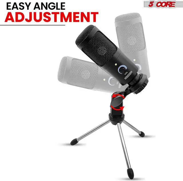 Alt view image 4 of 8 - 5 Core Professional Studio Recording Kit Podcast Equipment Bundle Includes Recording Microphone RM BLK TRI