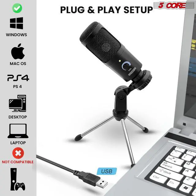Alt view image 3 of 8 - 5 Core Professional Studio Recording Kit Podcast Equipment Bundle Includes Recording Microphone RM BLK TRI