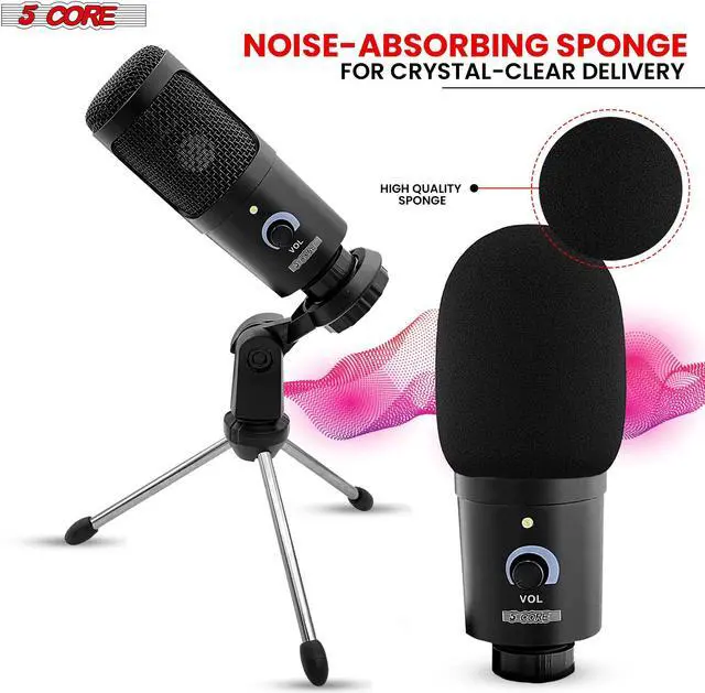 Alt view image 6 of 8 - 5 Core Professional Studio Recording Kit Podcast Equipment Bundle Includes Recording Microphone RM BLK TRI