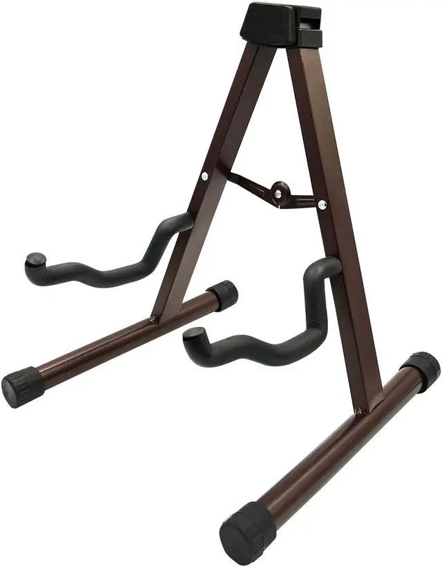 Main image of 5 Core Guitar Stand A Frame Shape w Soft Foam Arms Non Slip Rubber Supports Acoustic Electric Bass Ukulele Banjo for School Studio Stage Concerts Brown - GSS BR