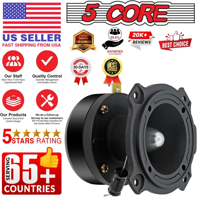 Alt view image 7 of 7 - 5 Core 3.5 Inch Tweeters Pair Set 60W Combined RMS 4 OHM Super Tweeter Speakers for Car Audio PA DJ System Aluminum Build Easy to Mount - TW BLT 180 BLK PAIR