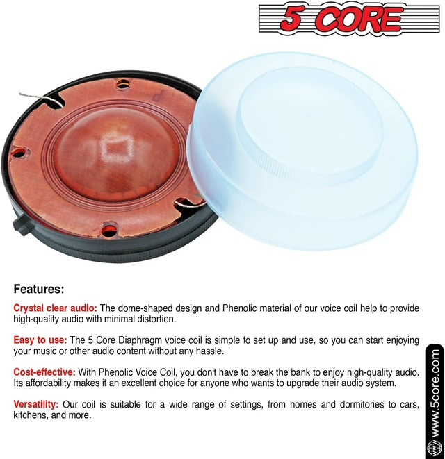 Alt view image 6 of 7 - 5 Core Voice Coil Diaphragm Phenolic 2" Voice Coils for Compression Horn Driver