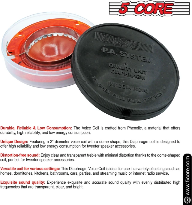 Alt view image 3 of 7 - 5 Core Voice Coil Diaphragm Phenolic 2" Voice Coils for Compression Horn Driver