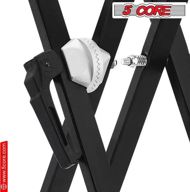 Alt view image 6 of 7 - 5 Core Piano Stand Double Braced w Gear Adjustable Keyboard Stands Metal X Style On Stage Keyboard Seat Durable & Sturdy -KS 2X GEAR