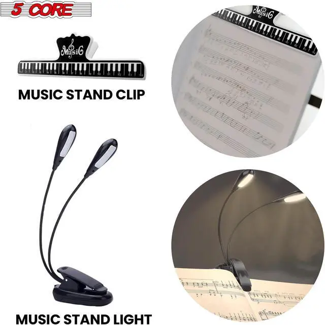 Alt view image 6 of 8 - 5 Core Sheet Music Stand 2 in 1 Dual Use Professional Portable Adjustable 28-67 Inch Folding Music Note Holder Tripod Stands Pink - MUS FLD 4S PNK WLGT
