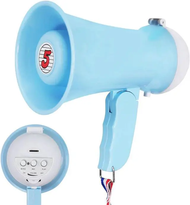 Main image of 5 Core Megaphone Bullhorn Speaker 15W Mini Battery Power Bull Horn w Siren 400 Yard Range