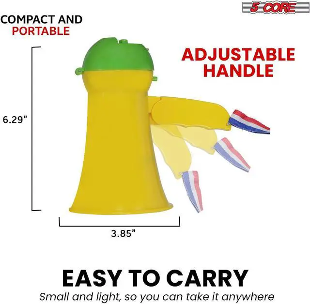 Alt view image 4 of 7 - 5 Core Megaphone Bullhorn Speaker 15W Mini Battery Power Bull Horn w Siren 400 Yard Range
