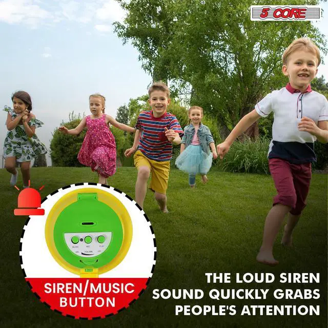 Alt view image 6 of 7 - 5 Core Megaphone Bullhorn Speaker 15W Mini Battery Power Bull Horn w Siren 400 Yard Range
