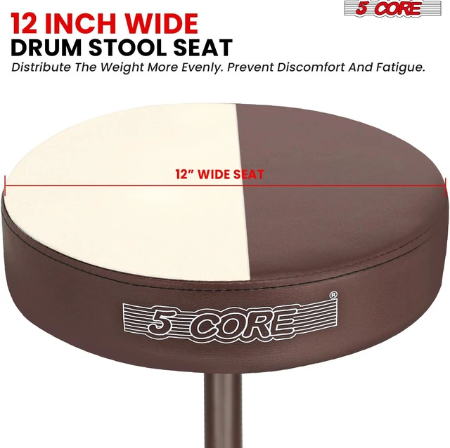 Alt view image 4 of 7 - 5 Core Drum Throne Height Adjustable guitar stool Thick Padded DJ Chair Seat with Anti Slip Feet Multipurpose Musician Chair for Adults and Kids Drummer Cello Guitar Player - DS 01 BR