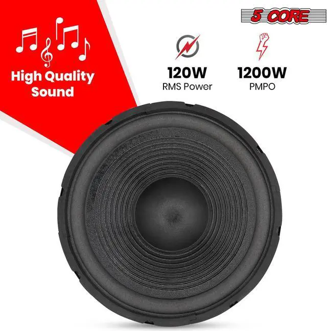 Alt view image 2 of 7 - 5 Core 12 Inch Subwoofer Speaker 1200W Peak 4Ohm Audio Replacement Sub woofer