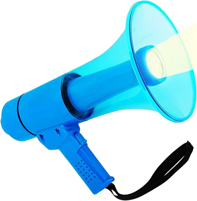 Main image of 5 Core Megaphone Bullhorn Speaker Waterproof 50W Bull Horn Battery Power Cheer Megafono 800 Yards Range Loudspeaker W LED Light Siren Ergonomic Handle for Coaches Football Baseball Cheerleading -HW 18