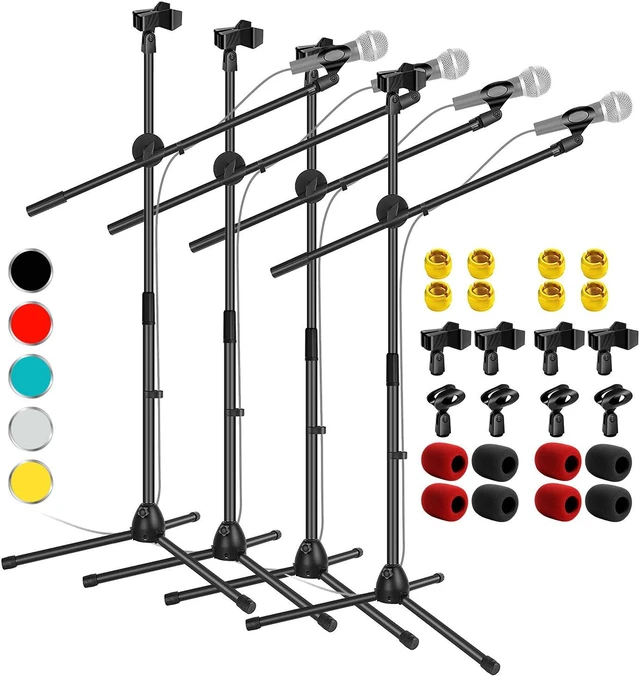 Main image of 5 Core Tripod Mic Stand Adjustable Heavy Duty Floor Holder Microphone Boom Arm