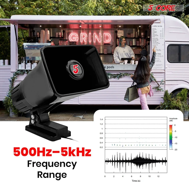 Alt view image 3 of 7 - 5 Core PA Speaker 6 x 4 Inch 50W Bull Horn Loud Indoor Outdoor Speakers System 8Ohm Reflex Megaphone Mounting Bracket & Hardware Included Black - HW 405 BLK