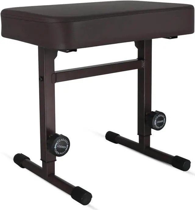 Main image of 5 CORE Keyboard Bench Piano Stool T Style Brown Thick Padded Cushion Seat | Height Adjustable 17 to 22 inch | Keyboard Chair (PU Leather) - KBB H-ADJ BR