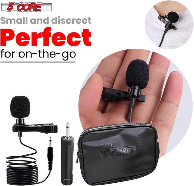 Alt view image 4 of 15 - 5 Core Premium Lavalier Microphone Lapel Clip-on Mini Wired Omnidirectional Condenser Mic for Podcasting, Recording, Vlogging, Android, Smartphone, DSLR, Camera, Computer, Laptop