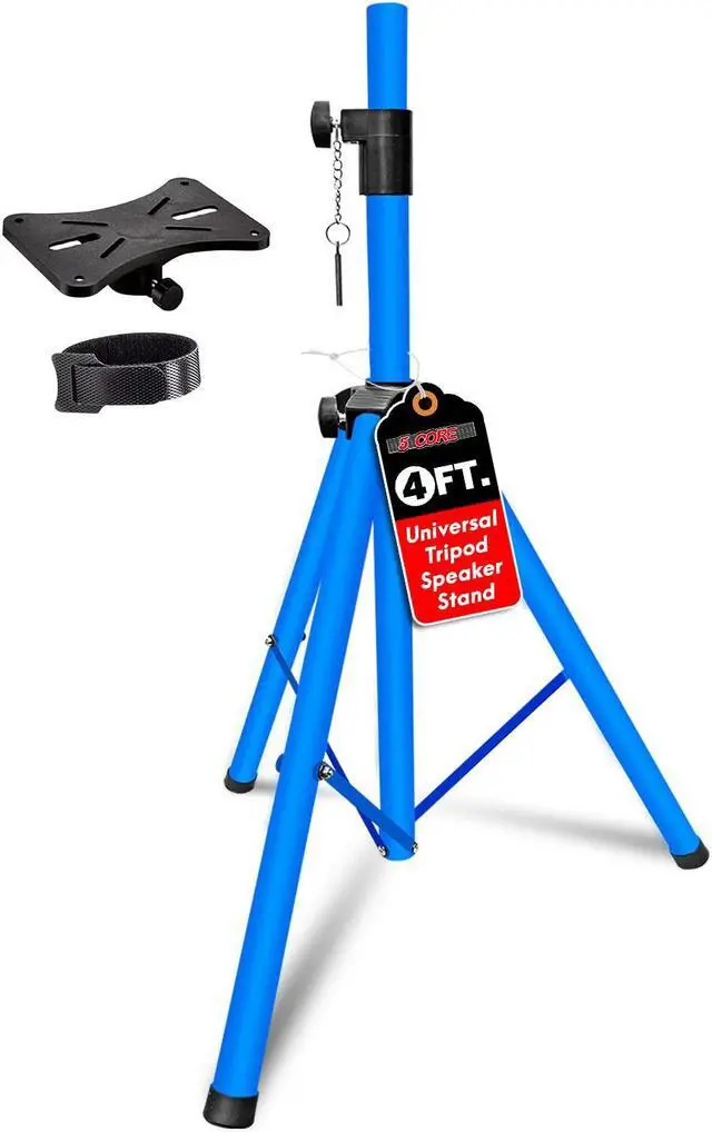 Main image of 5 Core Speaker Stand Tripod Floor Adjustable Up to 48 Inch DJ Studio Monitor kanto Stands Pole Mount - SS HD 1PK Sky BLU 4FT