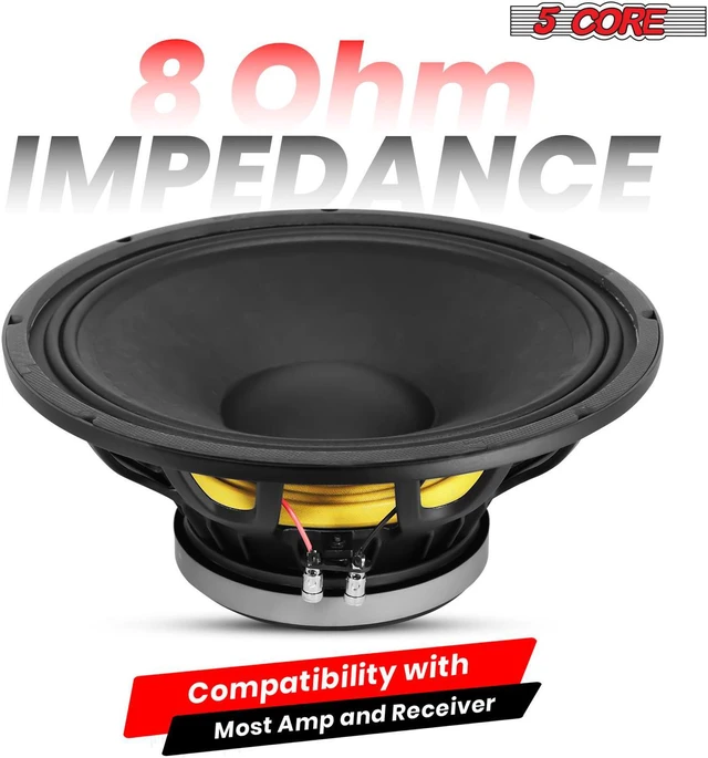 Alt view image 4 of 7 - 5 Core 15 Inch Subwoofer Speaker 1Pc 2000W PMPO Raw Full Range Speaker 500W RMS 15" Replacement 8 Ohm Pro Audio DJ Sub Woofer w 4 CCAW Voice Coil Aluminum Frame 74 Oz Magnet - FR 15200 23 AL