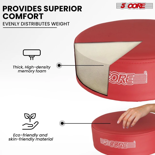 Alt view image 3 of 7 - 5 Core Drum Throne Comfortable Height Adjustable Stool Thick Padded Seat Professional Heavy Duty Musician Drummer Chair 400 lbs Capacity for Adults And Kids - DS CH RED PR HD