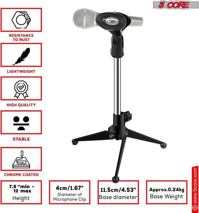 Alt view image 3 of 7 - 5 Core Desktop Mic Stand Tripod Universal Desk Microphone Holder Table Top Stands