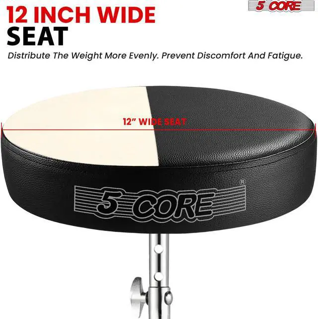 Alt view image 4 of 7 - 5 Core Drum Throne Padded Adjustable Guitar Stool Drummer Seat for Adults & Kids BLACK