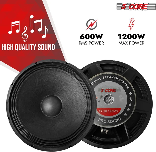 Alt view image 2 of 7 - 5 Core 18 Inch Subwoofer Speaker 1200W Max 8Ohm Full Range Replacement DJ Sub Woofer