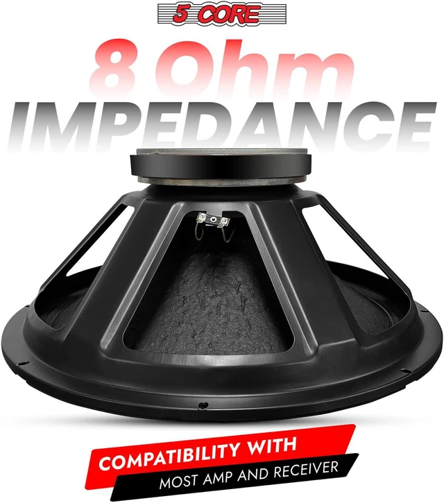 Alt view image 4 of 7 - 5 Core 18 Inch Subwoofer Speaker 1200W Max 8Ohm Full Range Replacement DJ Sub Woofer