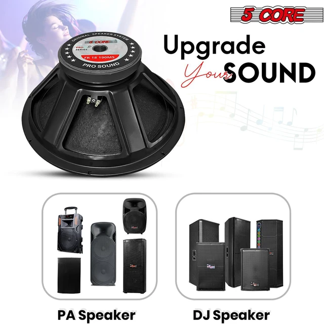 Alt view image 6 of 7 - 5 Core 18 Inch Subwoofer Speaker 1200W Max 8Ohm Full Range Replacement DJ Sub Woofer