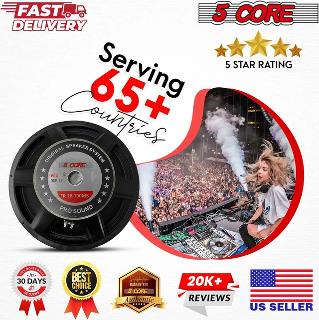 Alt view image 7 of 7 - 5 Core 18 Inch Subwoofer Speaker 1200W Max 8Ohm Full Range Replacement DJ Sub Woofer