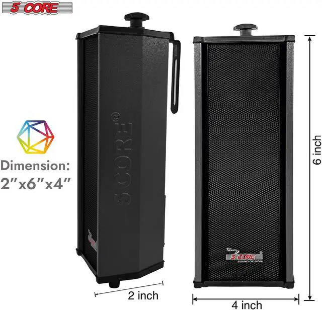 Alt view image 4 of 10 - 5 Core Outdoor Speakers Stereo In Wall 100W Peak Passive Home Audio System