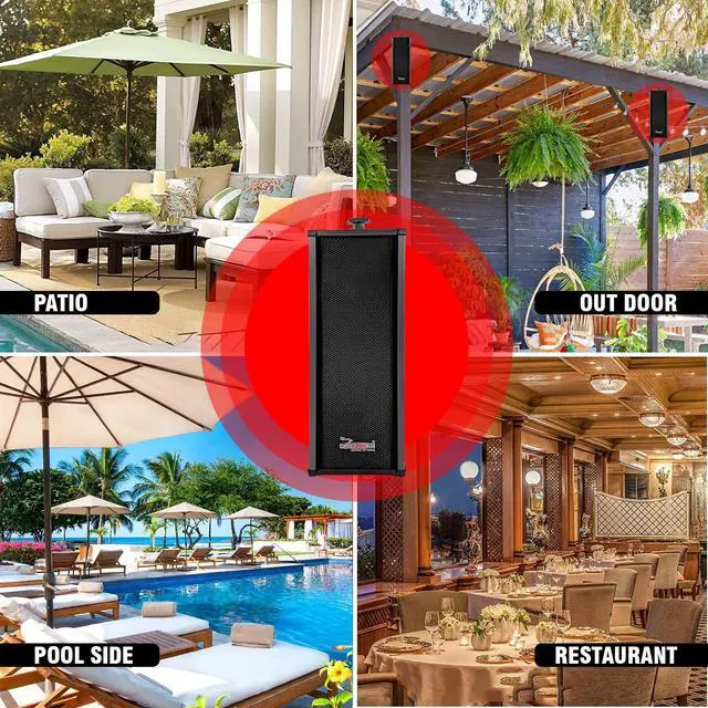 Alt view image 5 of 10 - 5 Core Outdoor Speakers Stereo In Wall 100W Peak Passive Home Audio System