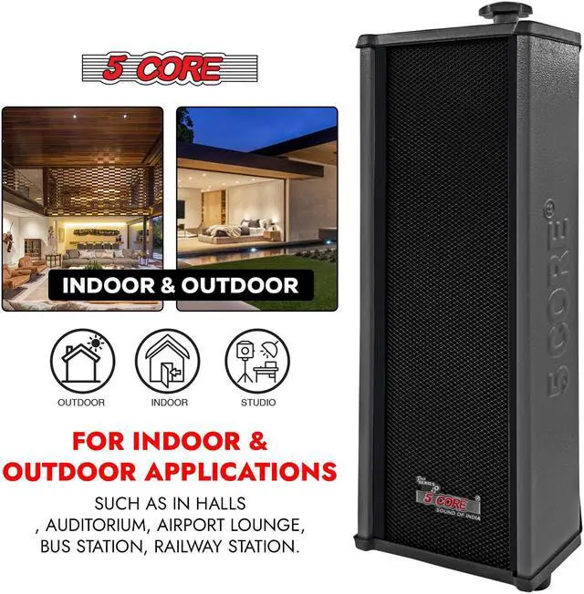 Alt view image 6 of 10 - 5 Core Outdoor Speakers Stereo In Wall 100W Peak Passive Home Audio System