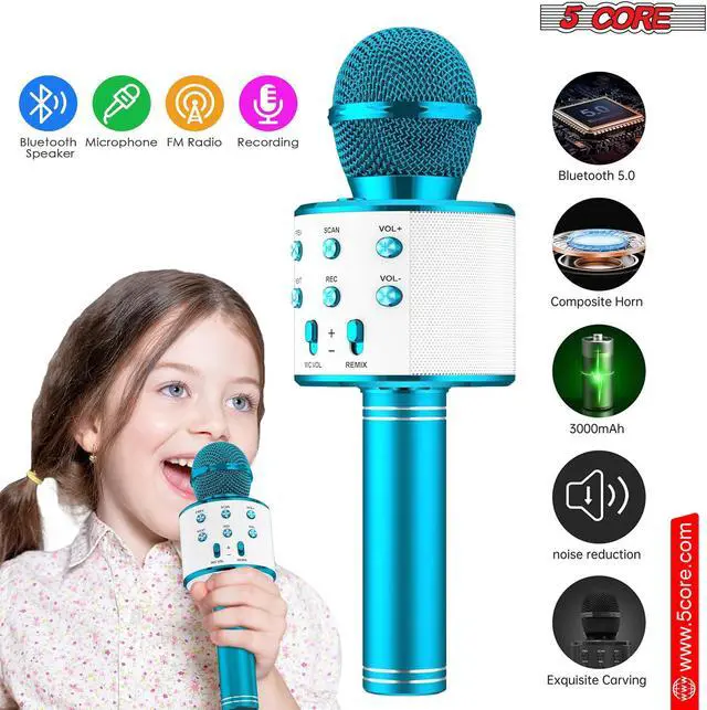 Alt view image 6 of 10 - 5 Core Wireless Karaoke Microphone Bluetooth Mic Portable Handheld Microfonos Inalambricos