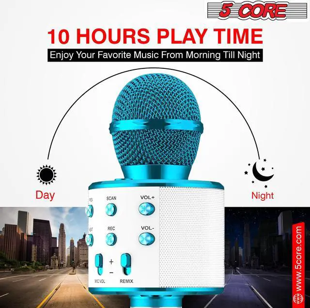 Alt view image 7 of 10 - 5 Core Wireless Karaoke Microphone Bluetooth Mic Portable Handheld Microfonos Inalambricos