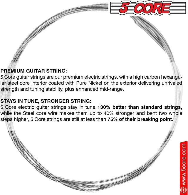 Alt view image 4 of 7 - 5 Core Bass Guitar Strings Brass Phosphor Bronze Extra Light Gauge (.045.100) High Carbon Steel Core Bright & Powerful Tone 4 String Set for All Bass Guitars - GS EL BSS 4PCS