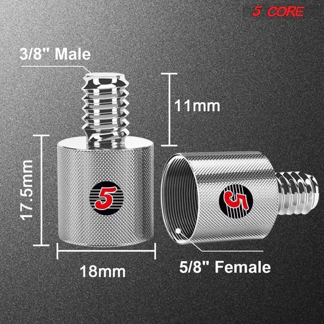 Alt view image 4 of 7 - 5 Core Mic Stand Adapter 12 Pieces 5/8 Female to 1/4 Inch Male Screw Thread Conversion Connector for Microphone Stands Boom Arms Camera Tripod - 5/8 Female to 1/4 Inch Male