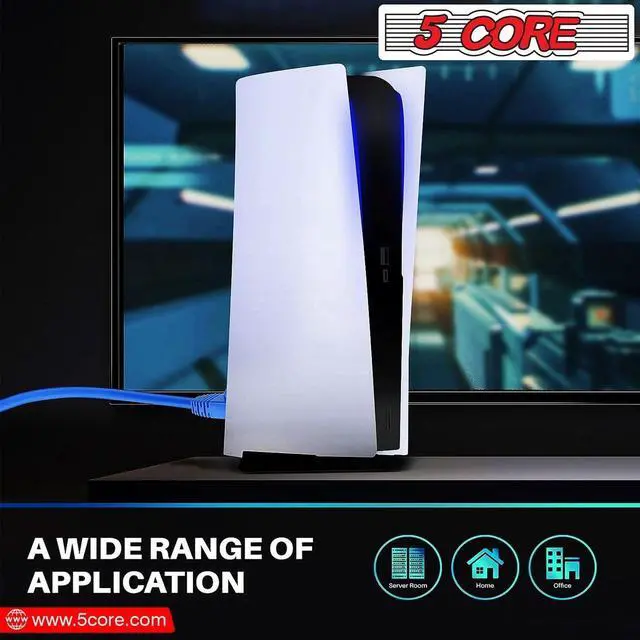 Alt view image 4 of 8 - 5 Core Ethernet Cable 10 ft Long Cat 6 Computer Internet Patch Cord High Speed WiFi RJ45 for Gaming Indoor Outdoor Use - ET 10FT BLU