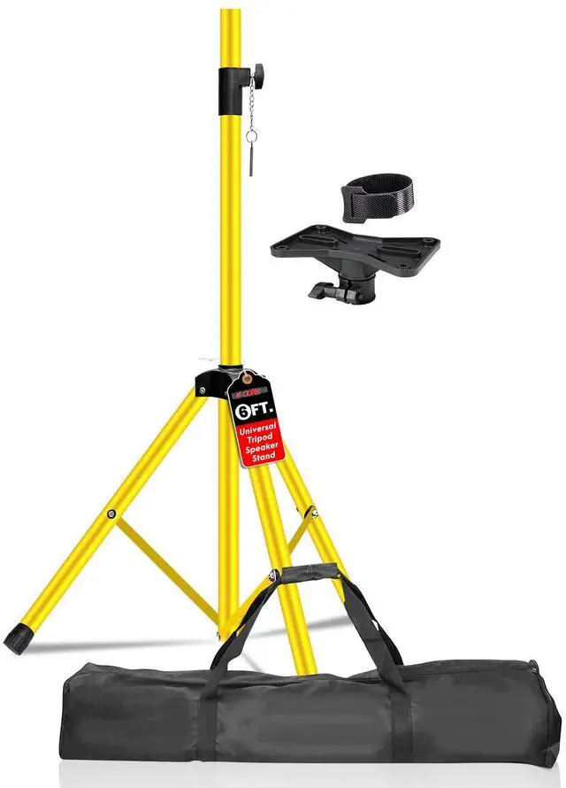 Main image of 5 Core Speaker Stand Tripod Floor Heavy Duty Adjustable Up to 72 Inch DJ Studio kanto Monitor Stands Pole Mount - SS HD 1 PK YLW BAG