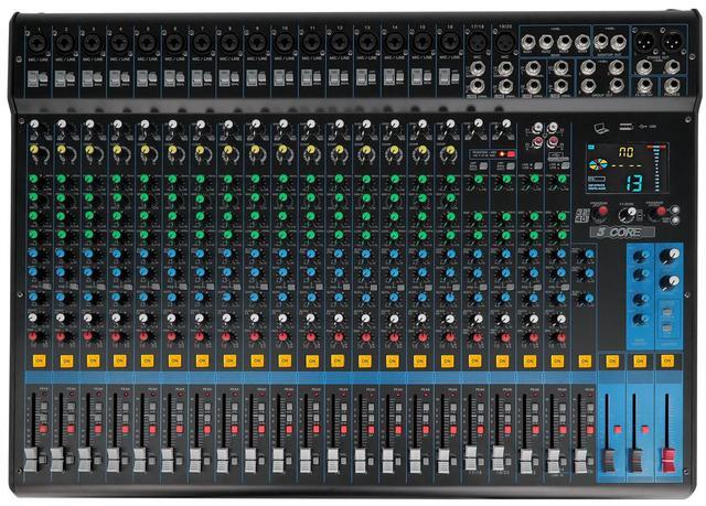 Main image of 5 Core DJ Audio Mixer 24 Channel Professional Stereo Sound Board w 256 digital effects USB Bluetooth 48V Phantom Power Consola De Audio for Studio Recording Podcasting DJ Show - MX 24CH XU