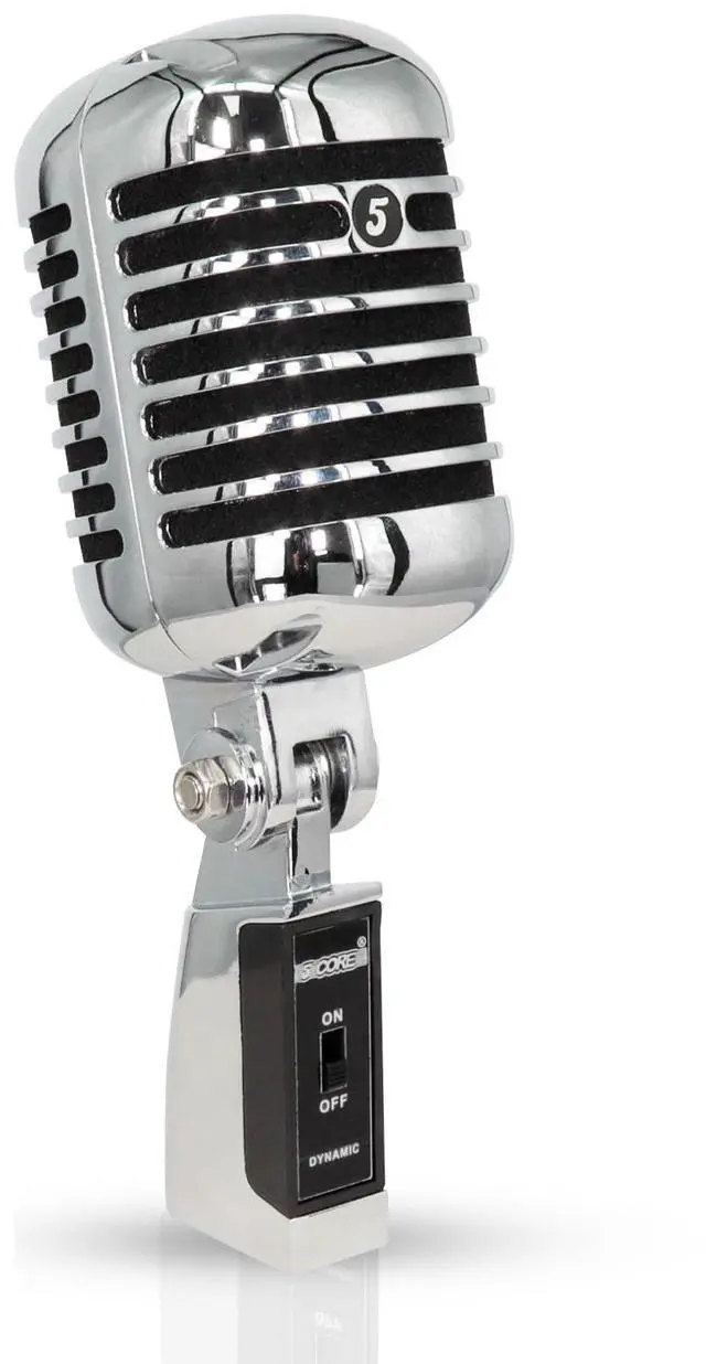 Main image of 5 Core Classic Retro Microphone Dynamic Metal Body Old Vintage Style Unidirectional Cardioid Mic w XLR Input Universal Stand Compatible - RTRO MIC CH BLK